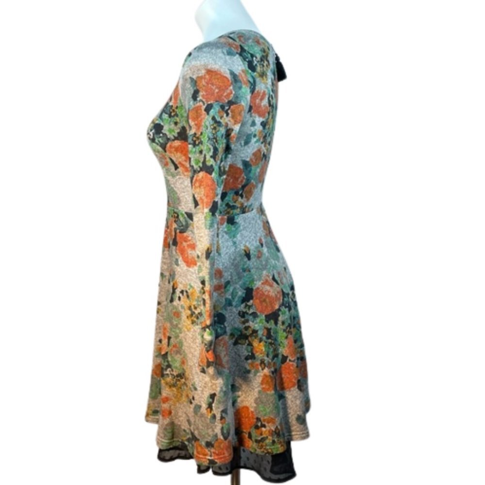 Anthropologie Floral Sweatshirt Dress XS - Picture 4 of 13